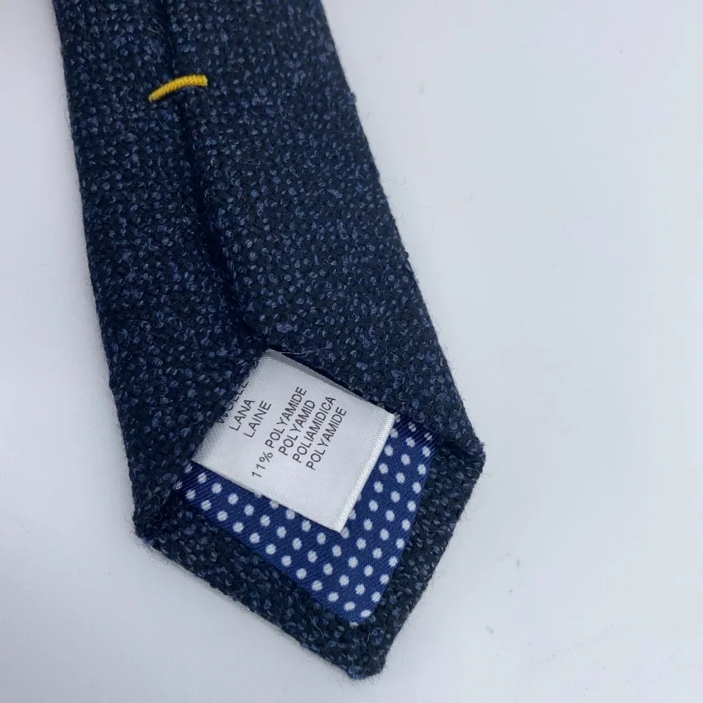 Eton Tie Mens One Size Blue Wool Professional Luxury Classic Fit Necktie NWT